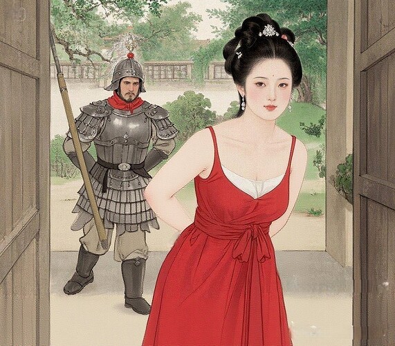 dreamina-2025-11-05-6573-change the pose of the woman to her both...