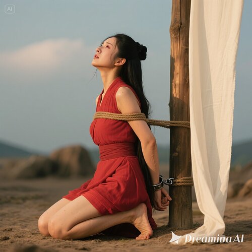 dreamina-2025-07-31-6077-生成一幅写实摄影图片(古装电视剧效果）：侧面像：窦娥，女主角，30岁， 但是身材...