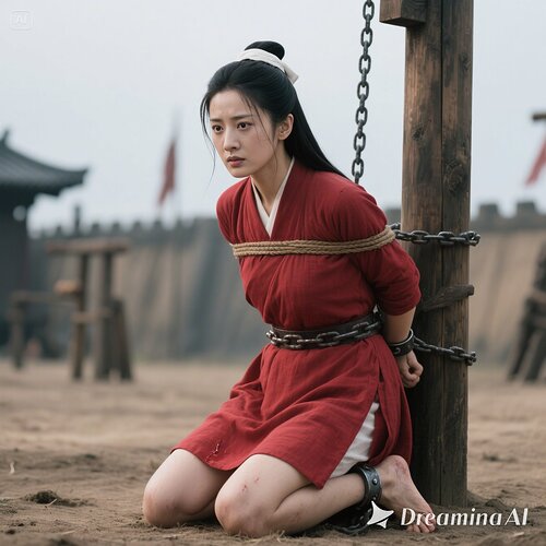 dreamina-2025-07-31-4080-生成一幅写实摄影图片(古装电视剧效果）：侧面像：窦娥，女主角，30岁， 但是身材...