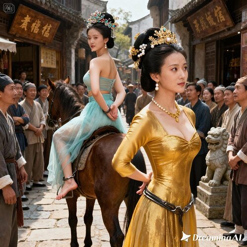 dreamina-2025-11-03-2929-Only change the pose of the woman in yel...